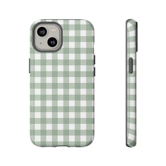 Green Gingham Airi Case | Tough Phone Case