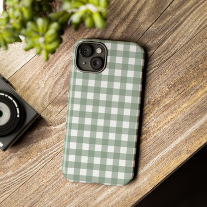 Green Gingham Airi Case | Tough Phone Case