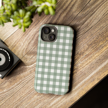 Green Gingham Airi Case | Tough Phone Case