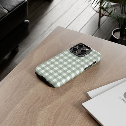 Green Gingham Airi Case | Tough Phone Case