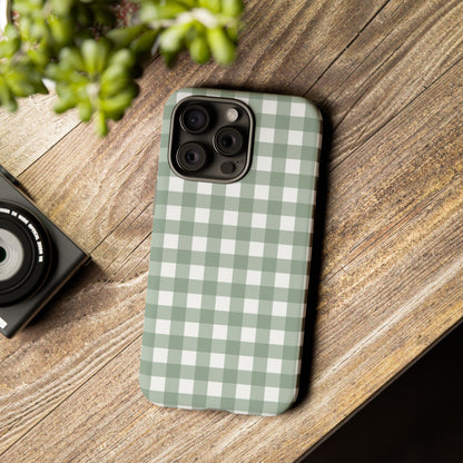 Green Gingham Airi Case | Tough Phone Case