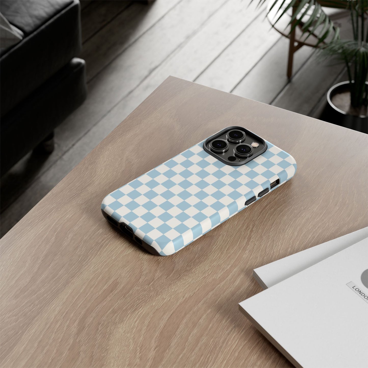 Blue Checkerboard Airi Case | Tough Phone Case