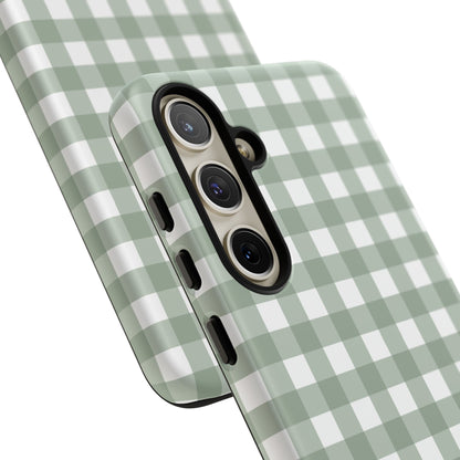 Green Gingham Airi Case | Tough Phone Case