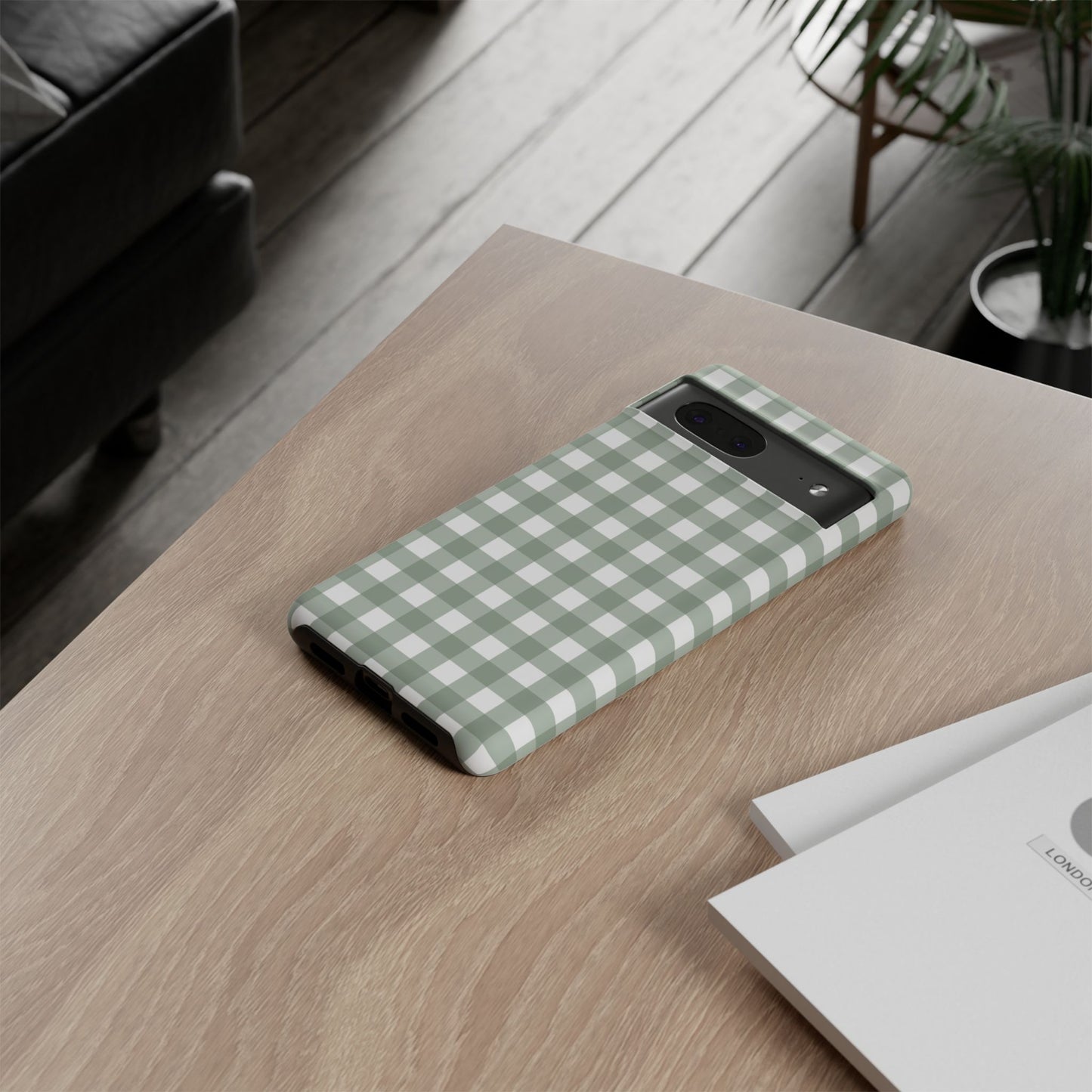 Green Gingham Airi Case | Tough Phone Case