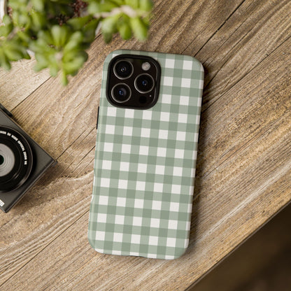 Green Gingham Airi Case | Tough Phone Case