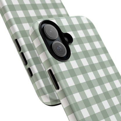 Green Gingham Airi Case | Tough Phone Case
