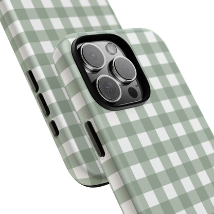 Green Gingham Airi Case | Tough Phone Case
