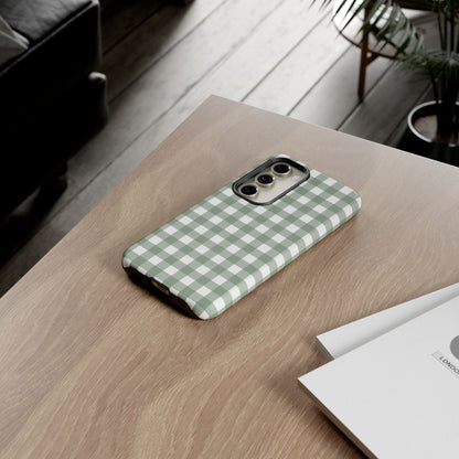Green Gingham Airi Case | Tough Phone Case