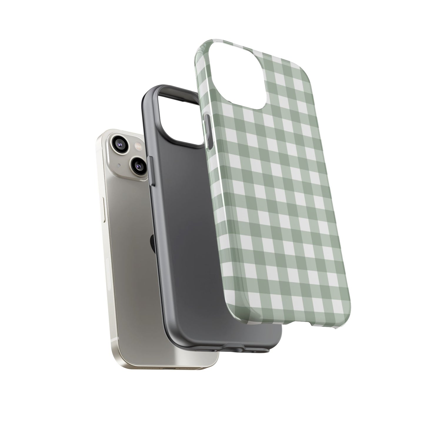 Green Gingham Airi Case | Tough Phone Case