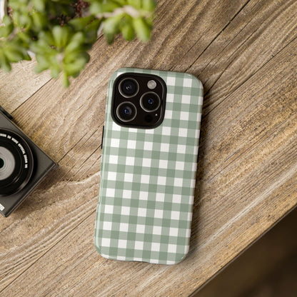 Green Gingham Airi Case | Tough Phone Case