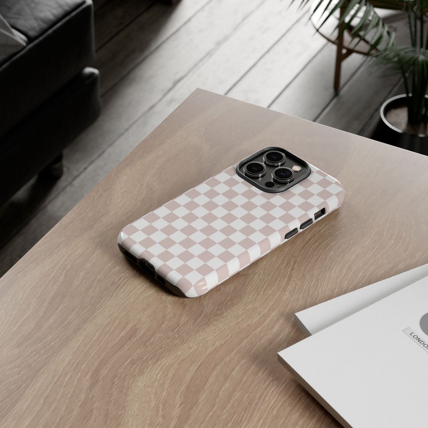 Nude Checkerboard Airi Case | Tough Phone Case