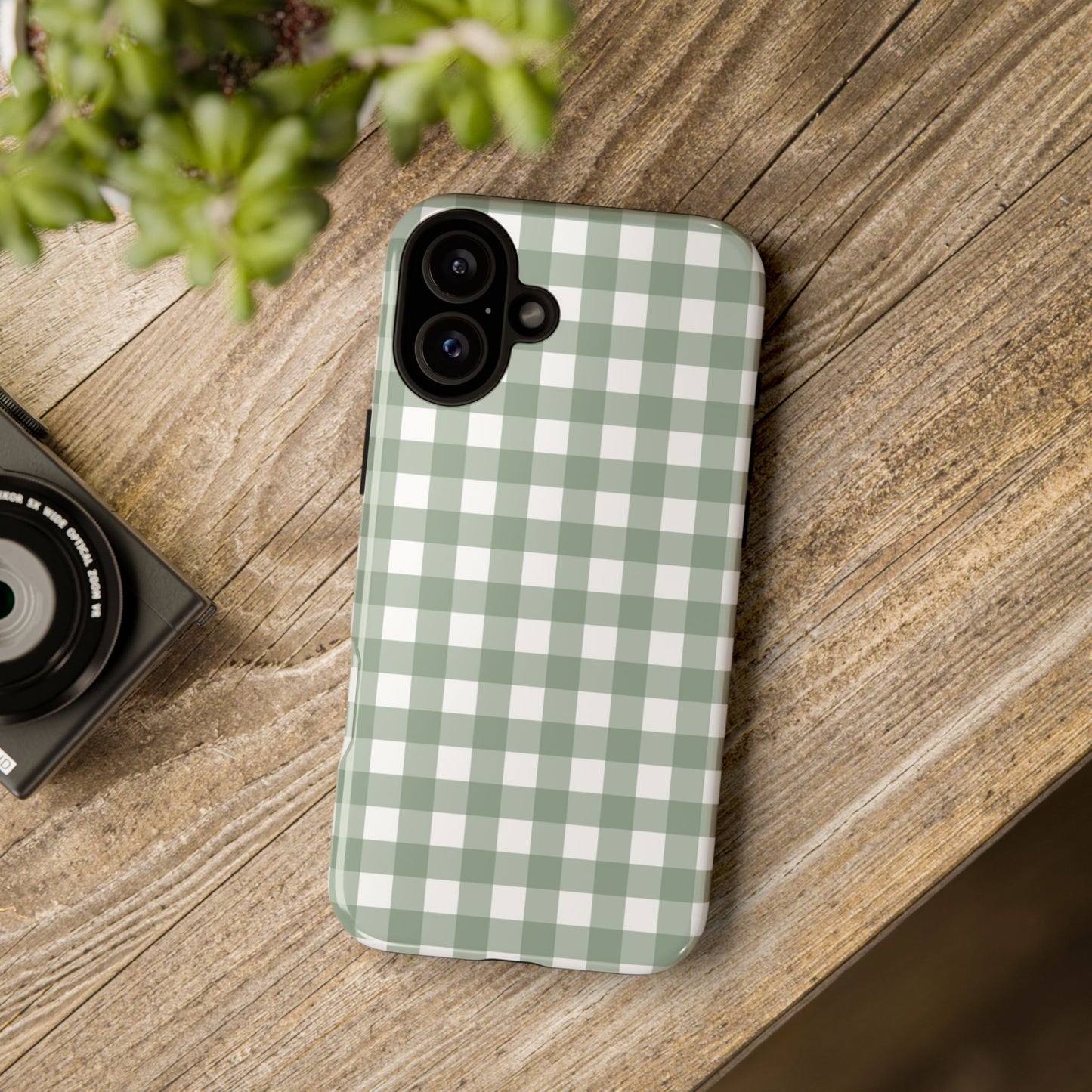 Green Gingham Airi Case | Tough Phone Case