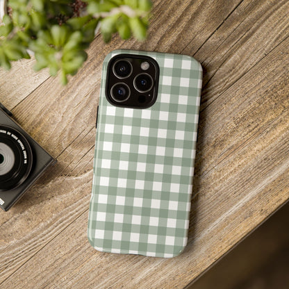 Green Gingham Airi Case | Tough Phone Case