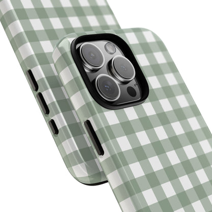 Green Gingham Airi Case | Tough Phone Case