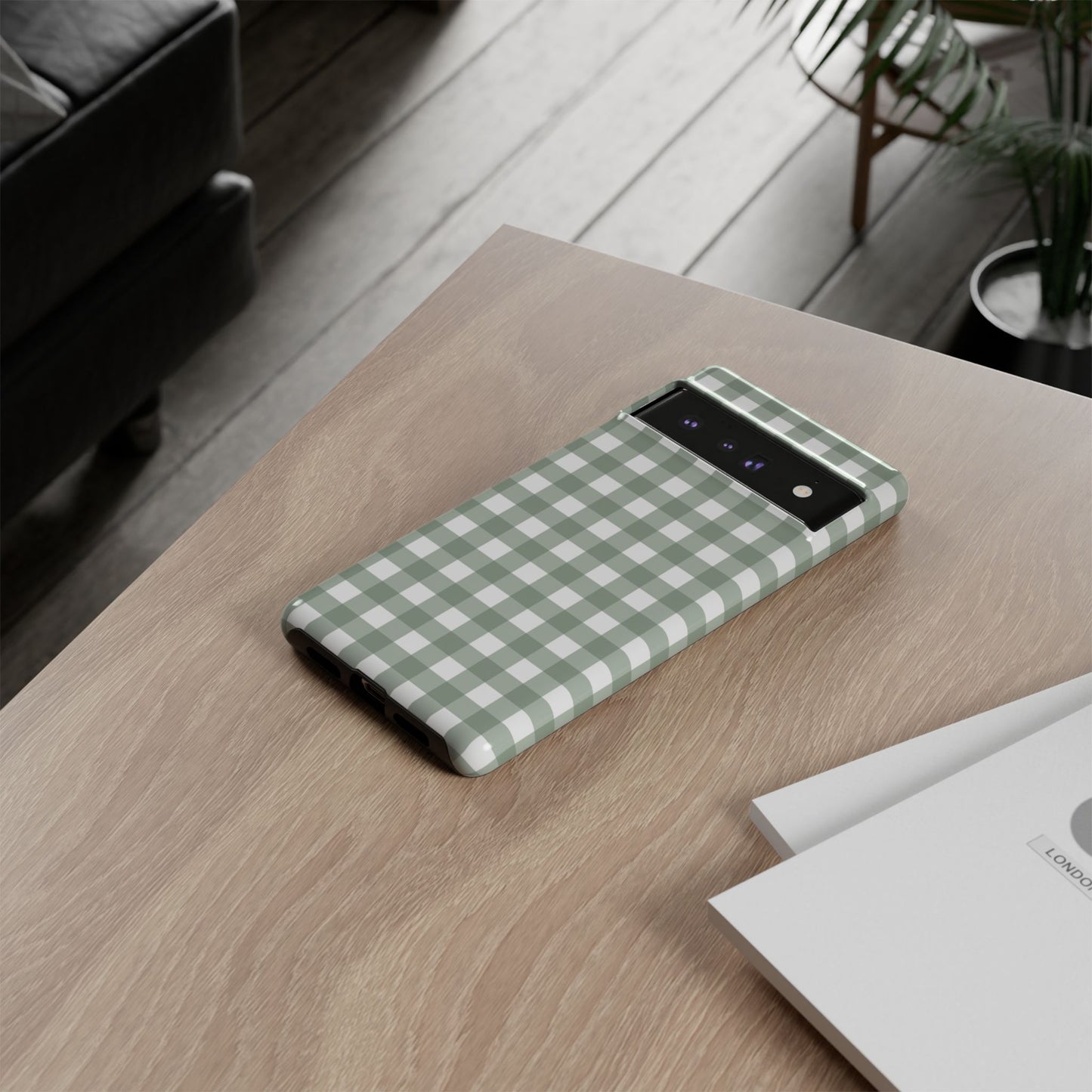 Green Gingham Airi Case | Tough Phone Case