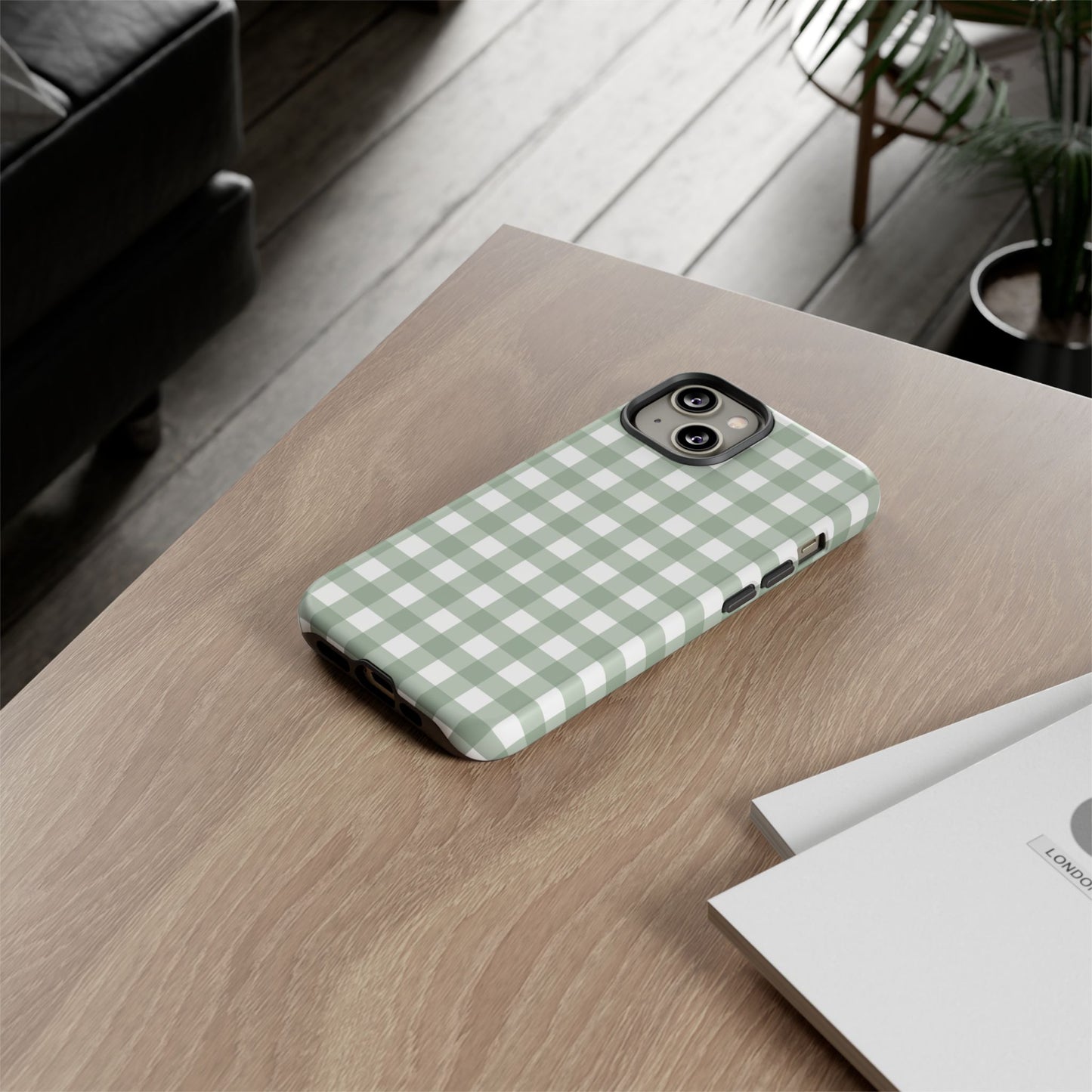 Green Gingham Airi Case | Tough Phone Case